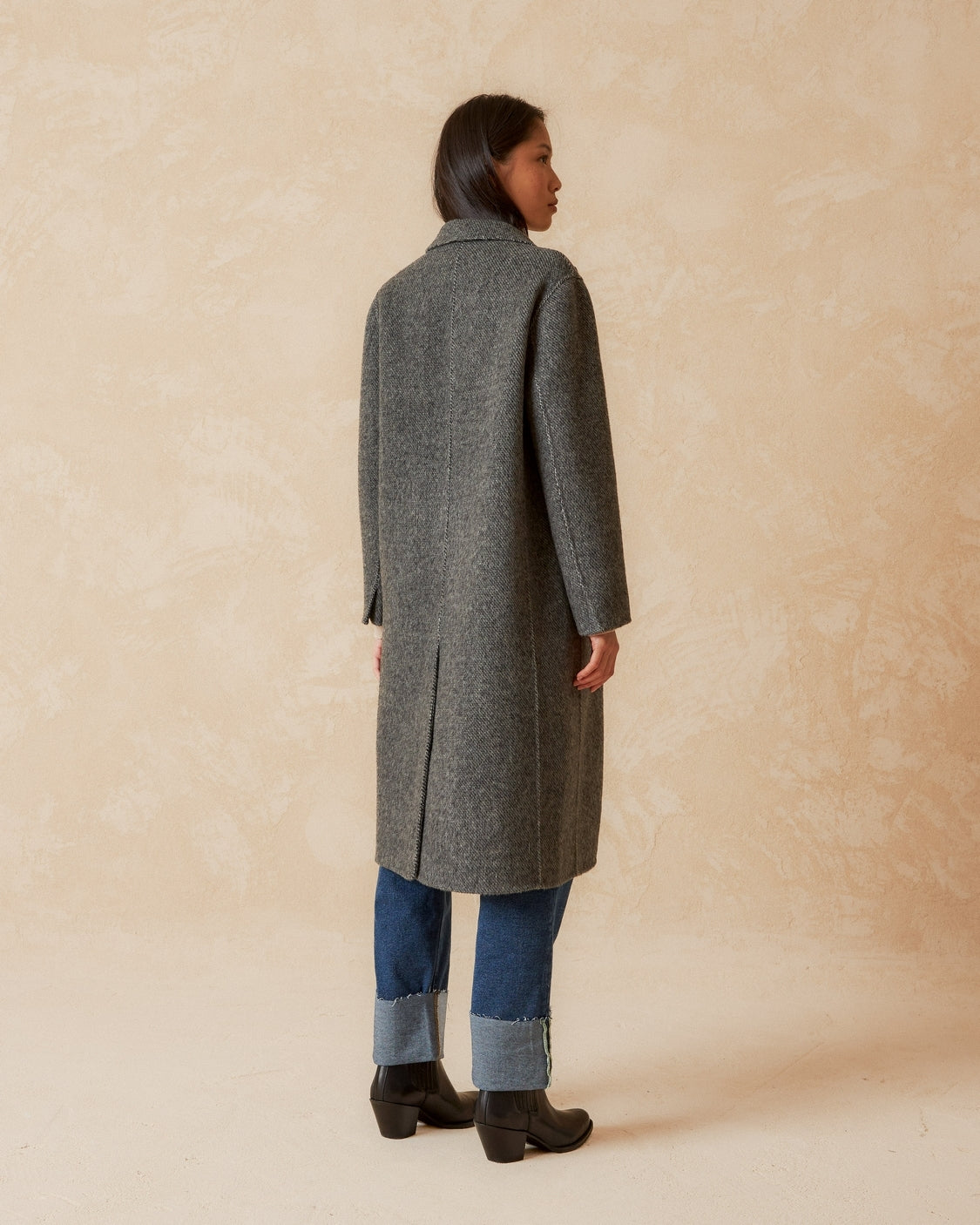 Indi & Cold | Loden Oversized Coat - Grey