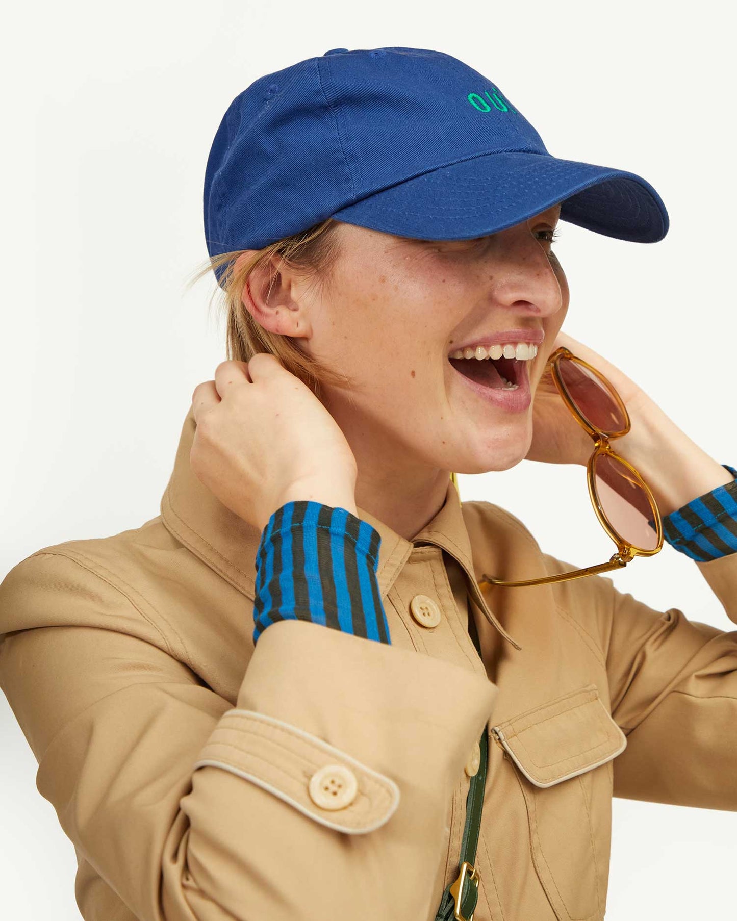 Clare V | Oui Baseball Cap - Royal Blue