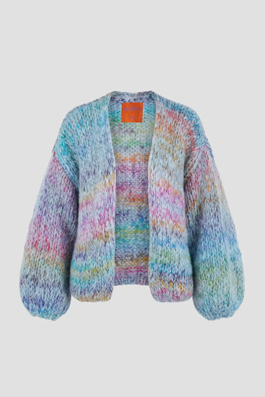 Les Tricots d’O |Brigitte Cardigan Short - Jeans Blue Multi