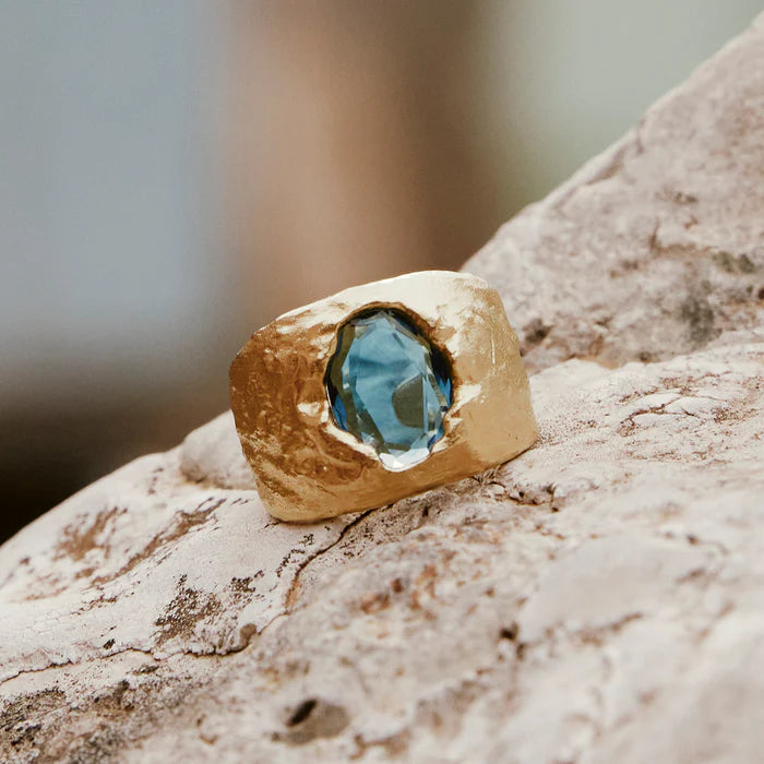 Agapée | Carmen Blue Ring - Gold