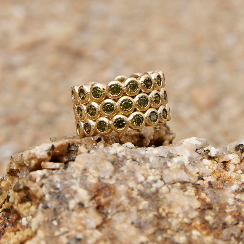 Agapée | Amélia Trio Ring - Dark Green / Gold