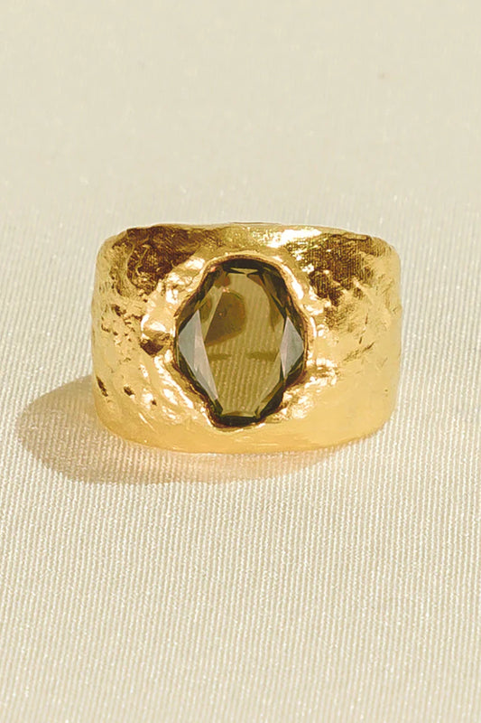 Agapée | Carmen Olive Green Ring - Gold