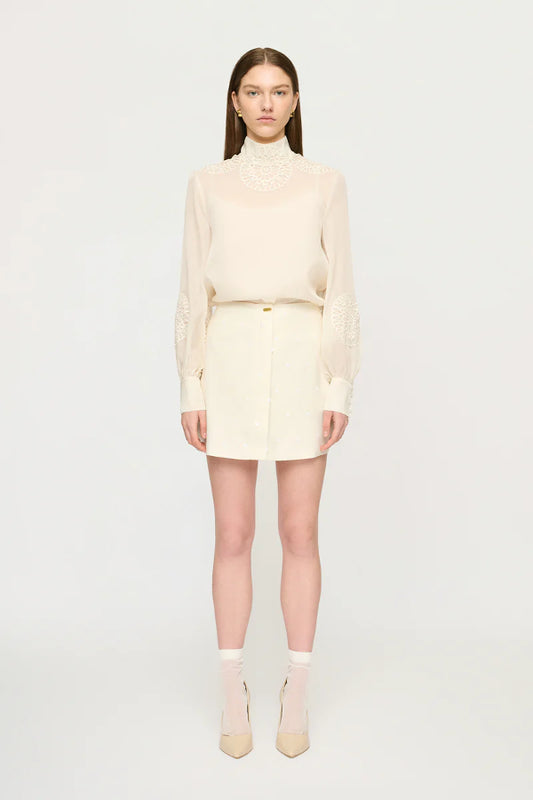 CLEA | Larissa Embroidery Shirt - Parchment