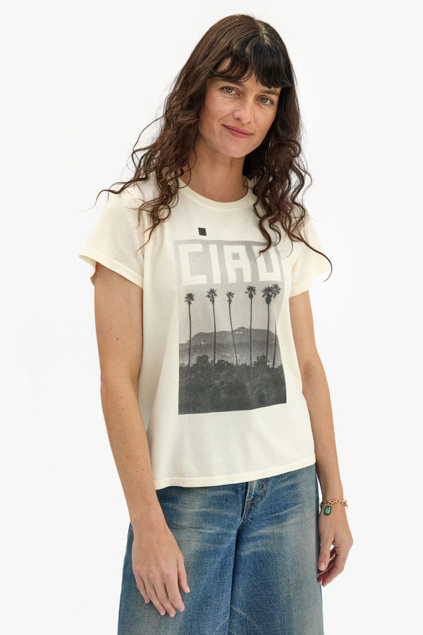 Clare V | Thierry Palm Ciao Classic Tee - Cream