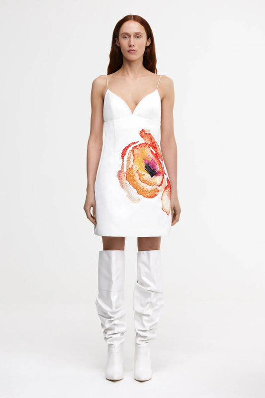 Acler | Pendoylan Mini Dress - White / Poppy