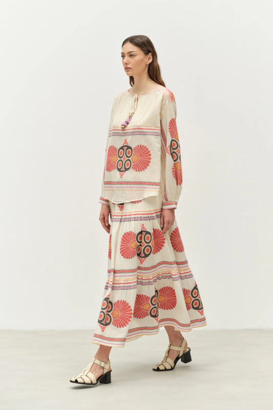 Devotion Twins | Olympia Skirt OS - Red/ Ecru