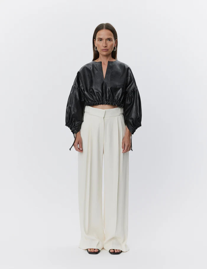 Day Birger | Dorothy Fine Polished Leather Shirt - Black