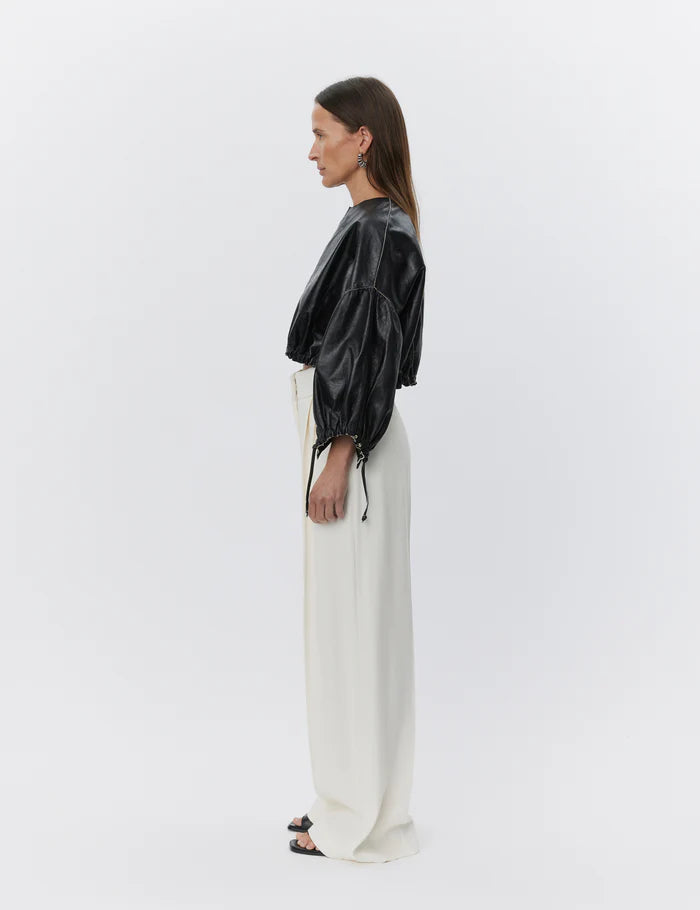 Day Birger | Dorothy Fine Polished Leather Shirt - Black