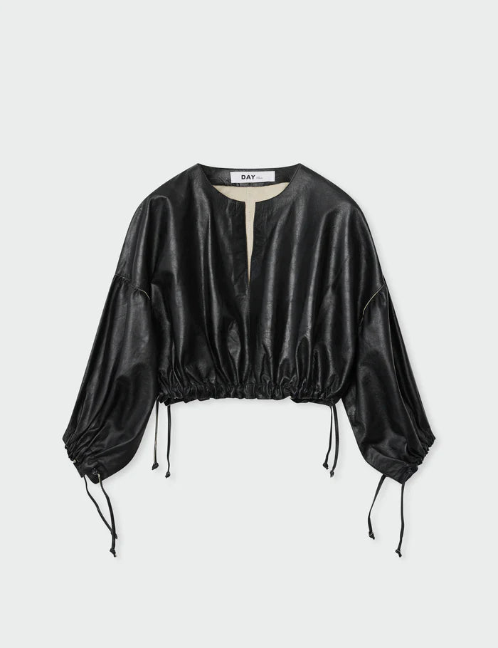 Day Birger | Dorothy Fine Polished Leather Shirt - Black