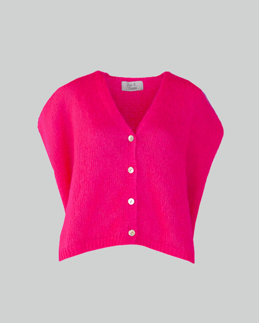Lou & Odette | Elli Sleeveless V-Neck - Neon Pink
