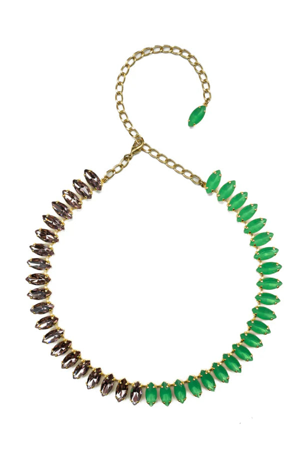 Elphin Lane | Stella Necklace - Lilac/ Green