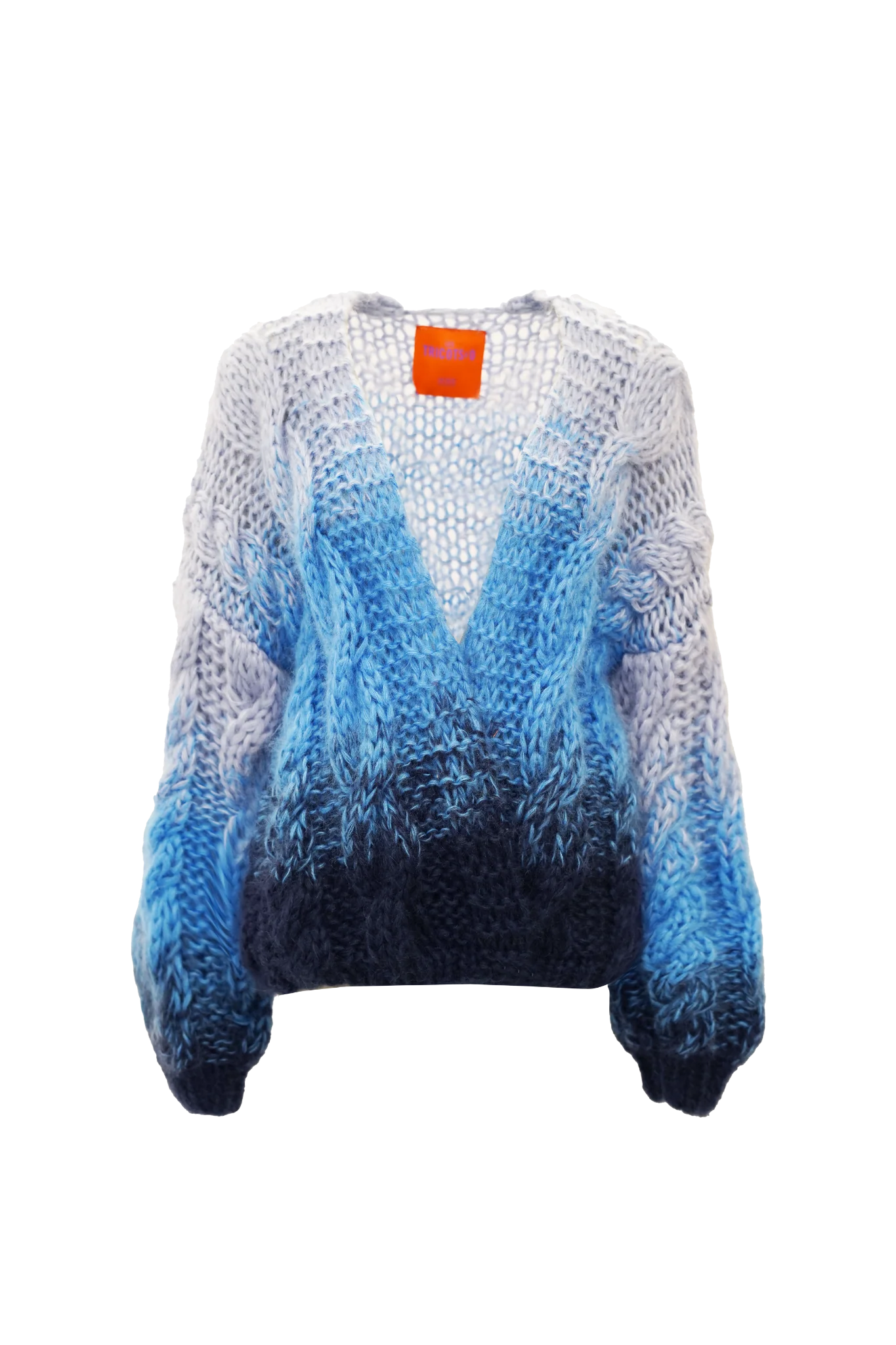 Les Tricots D'o | Amelie Cable Cardigan - Navy / Cobalt Blue / Pastel Blue