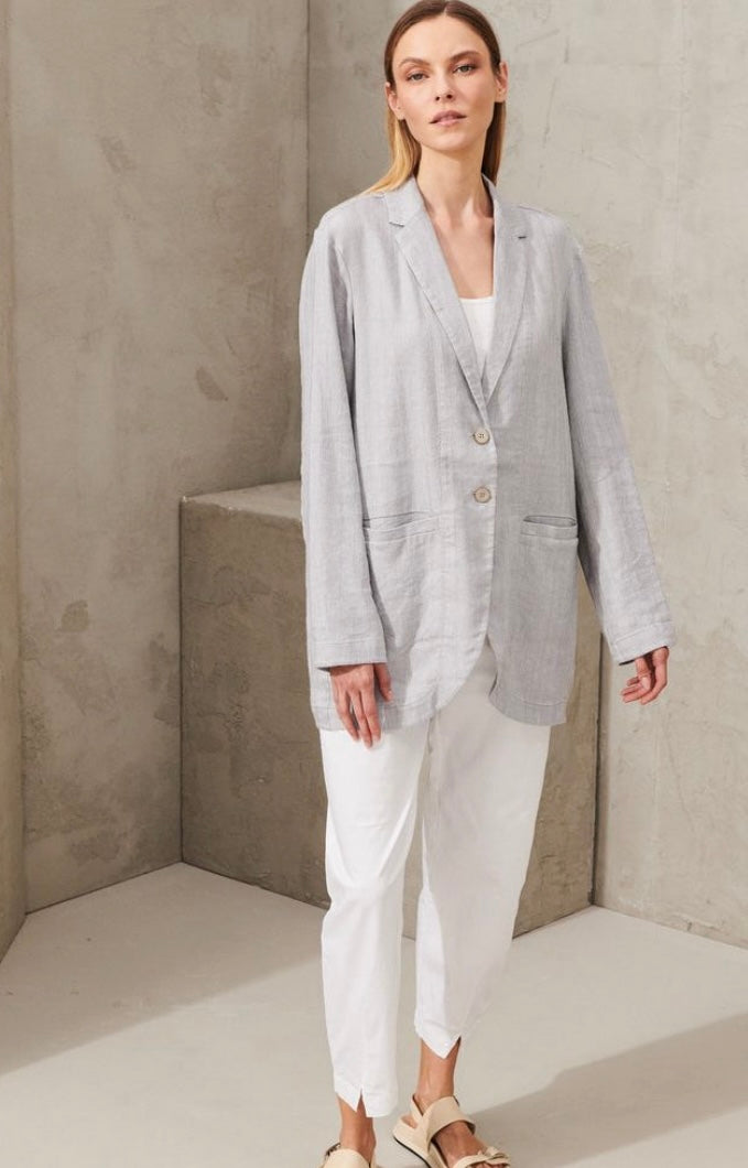 Transit Par Such | Chevron Blazer - Light Grey