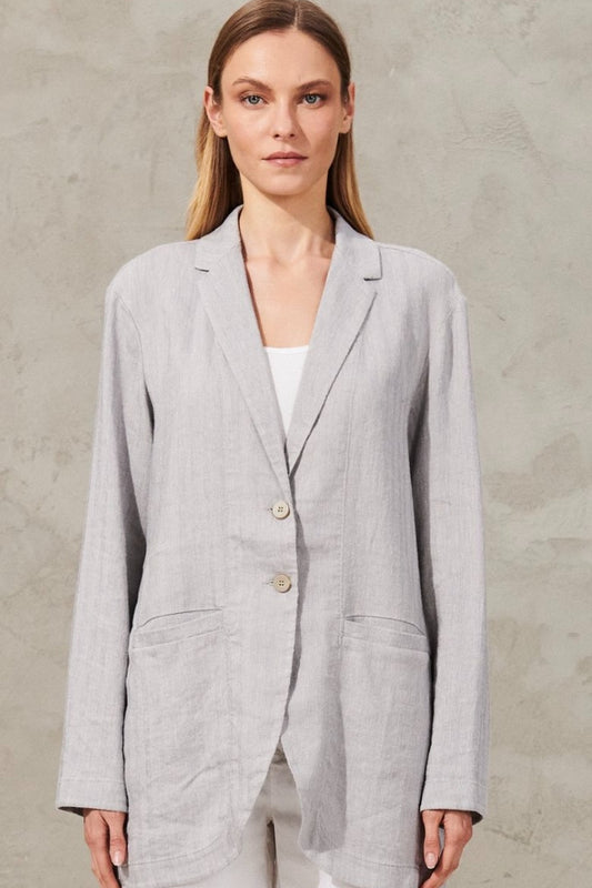 Transit Par Such | Chevron Blazer - Light Grey