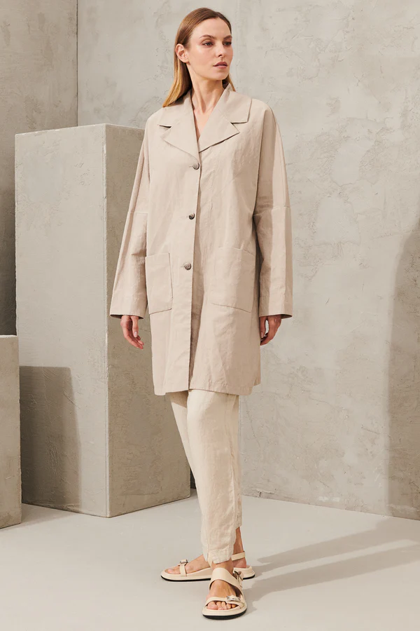 Transit Par Such | Longline Coat - Pearl Grey