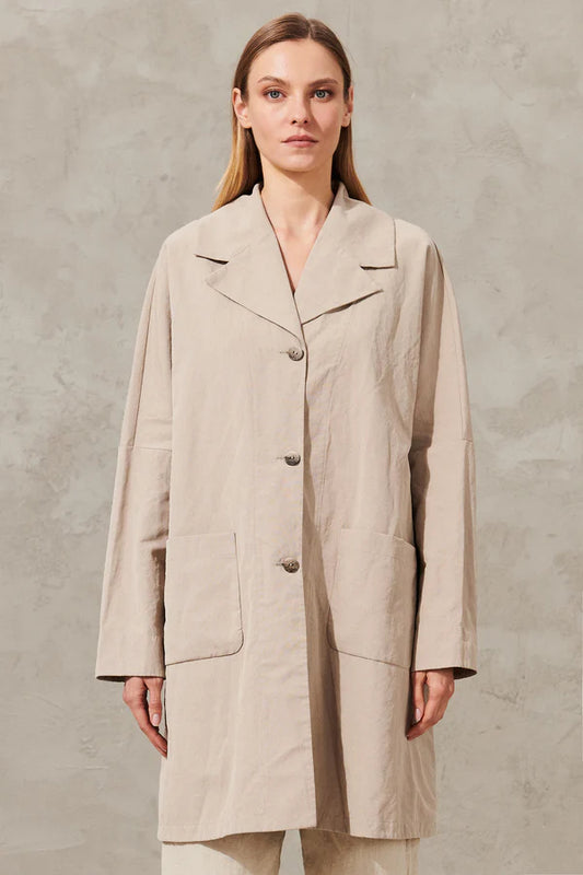 Transit Par Such | Longline Coat - Pearl Grey