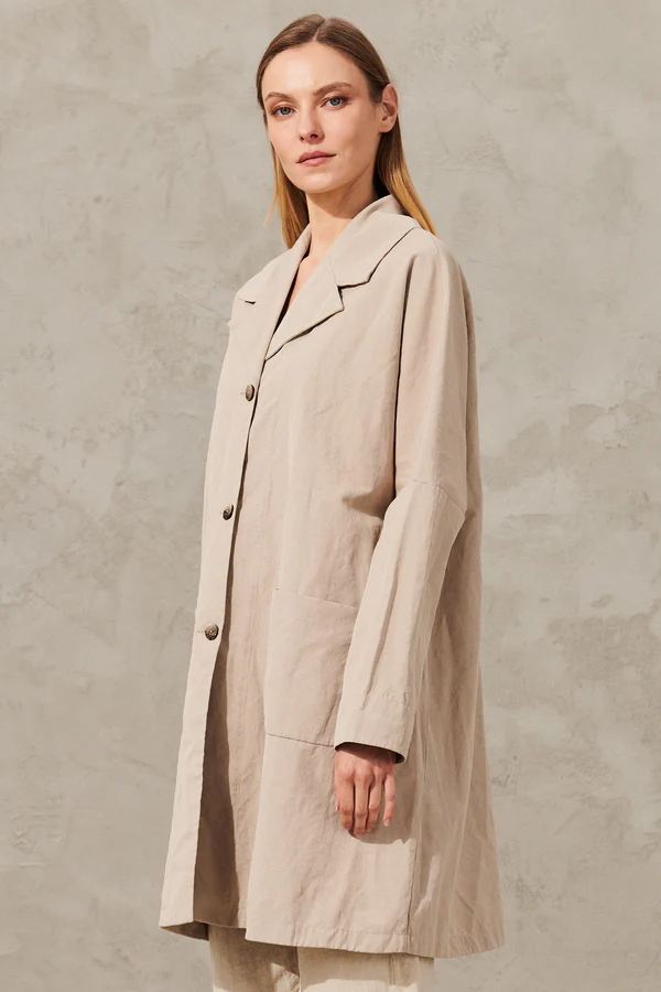 Transit Par Such | Longline Coat - Pearl Grey