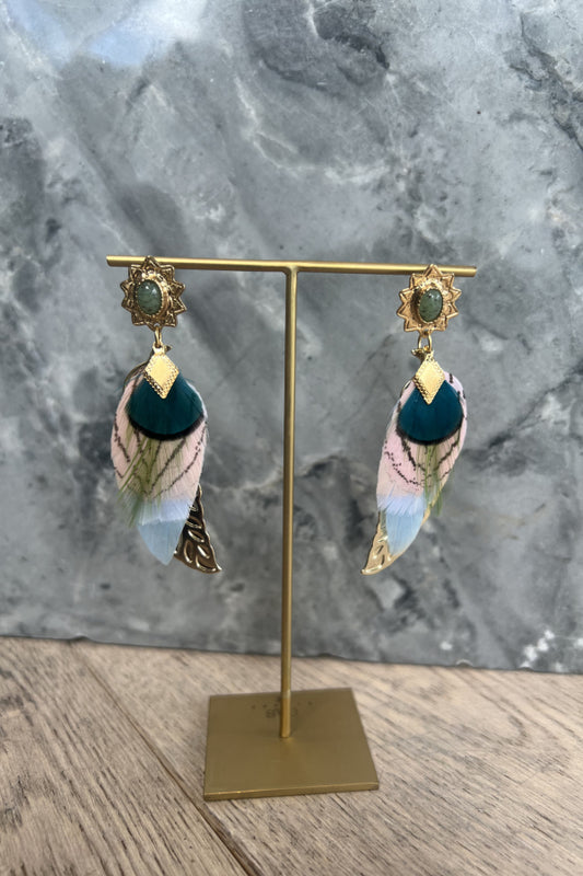 Gas Bijoux | Sao Earrings Gold - Pink/Blue