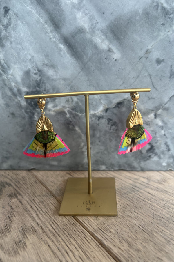 Gas Bijoux | Plumette Earrings - Gold/Multico