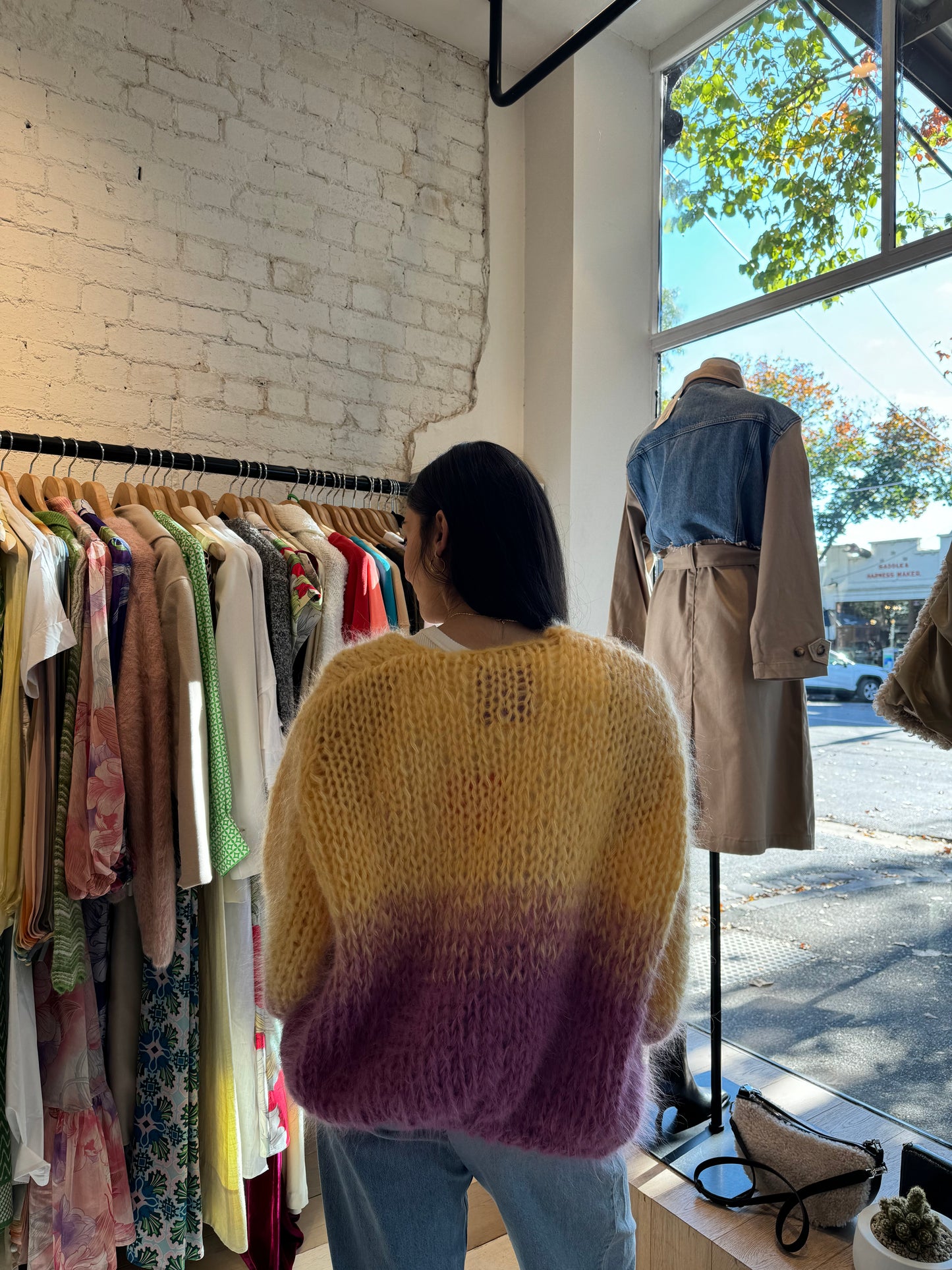 Les Tricots D'o | Mohair Cardigan Short - Degrade Yellow/Plum