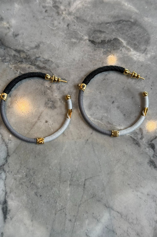 Gas Bijoux | Zanzifull Hoop Earrings - Grey/Black