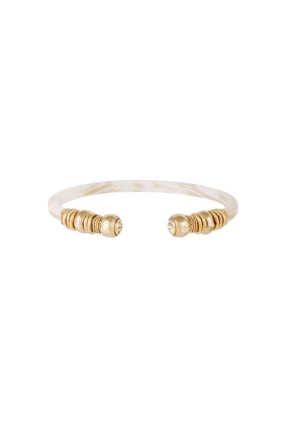 Gas Bijoux | Sari Bis Strass Bracelet Acetate Gold - Ivory