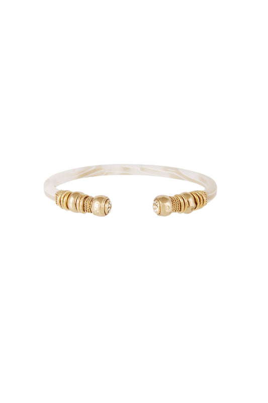 Gas Bijoux | Sari Bis Strass Bracelet Acetate Gold - Ivory