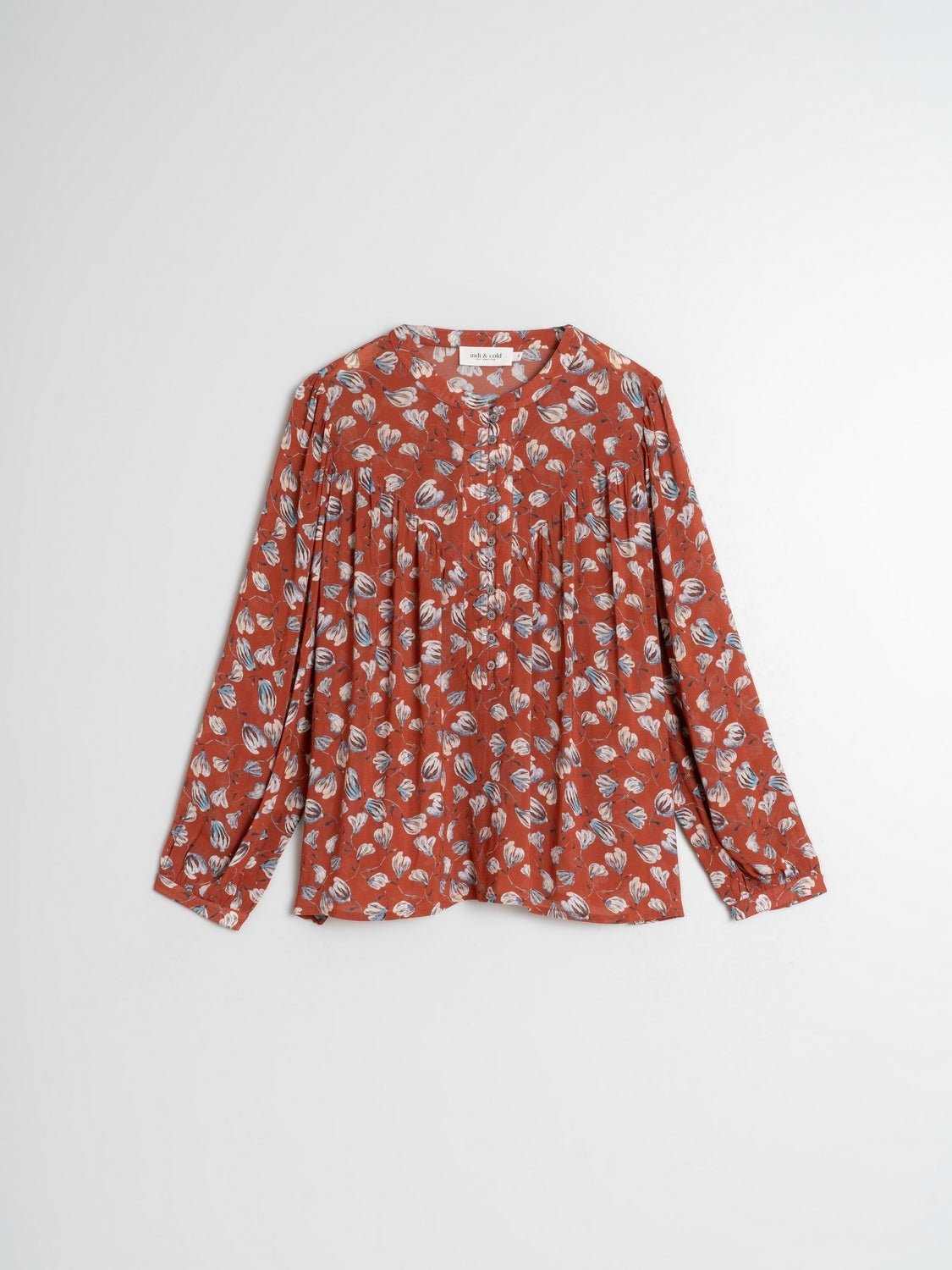 Indi & Cold | Chiffon Blouse - Rust Floral