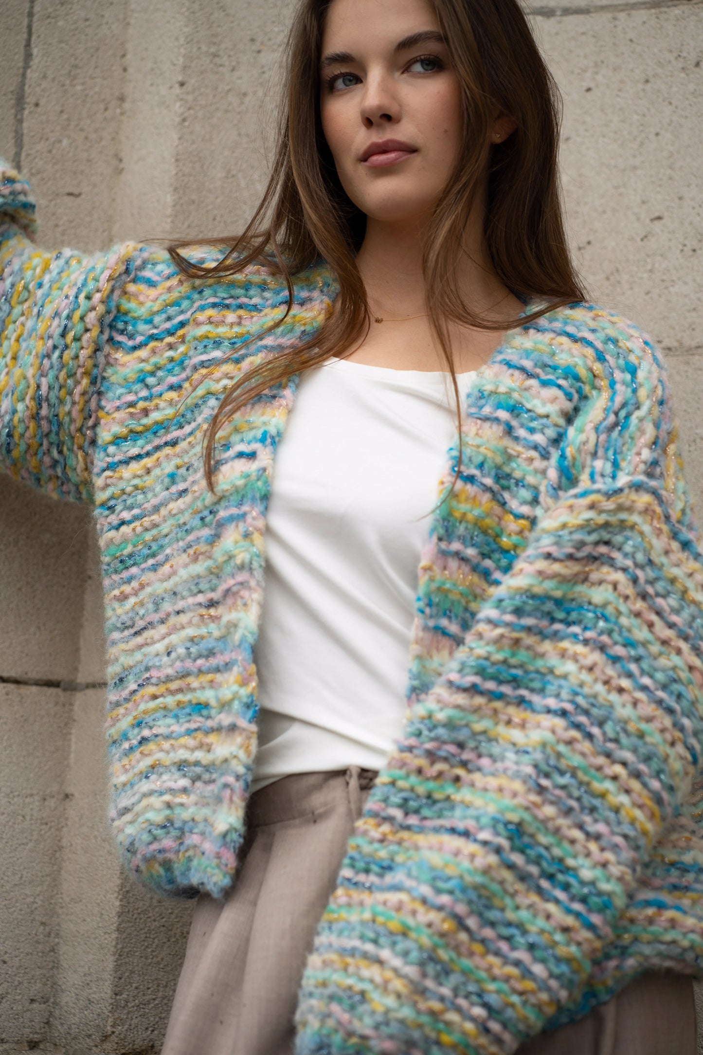Les Tricots d'O | Nina Cardigan - Blue Multi