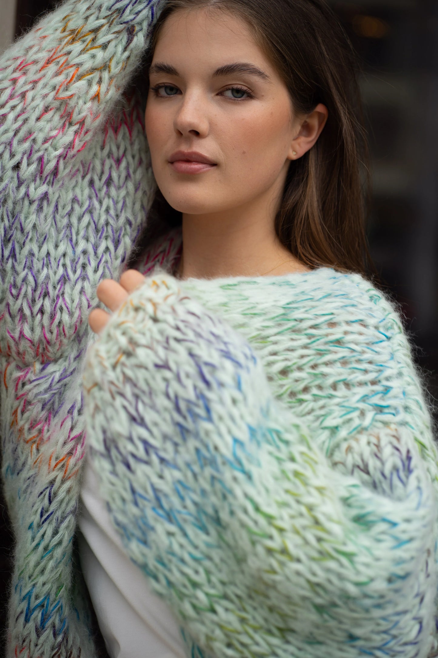 Les Tricots d'O | Isa Cardigan Short - Mint Multi
