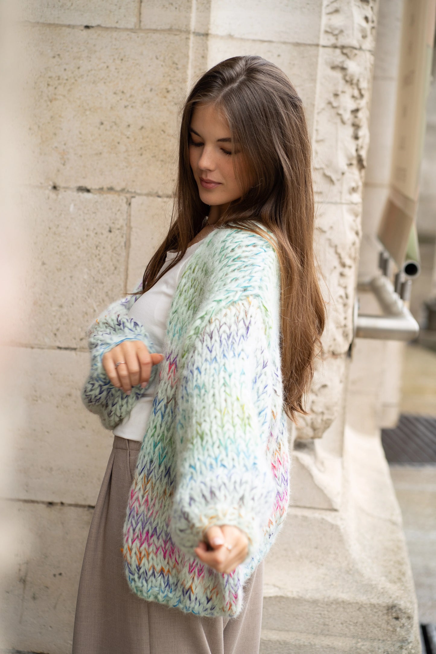 Les Tricots d'O | Isa Cardigan Short - Mint Multi