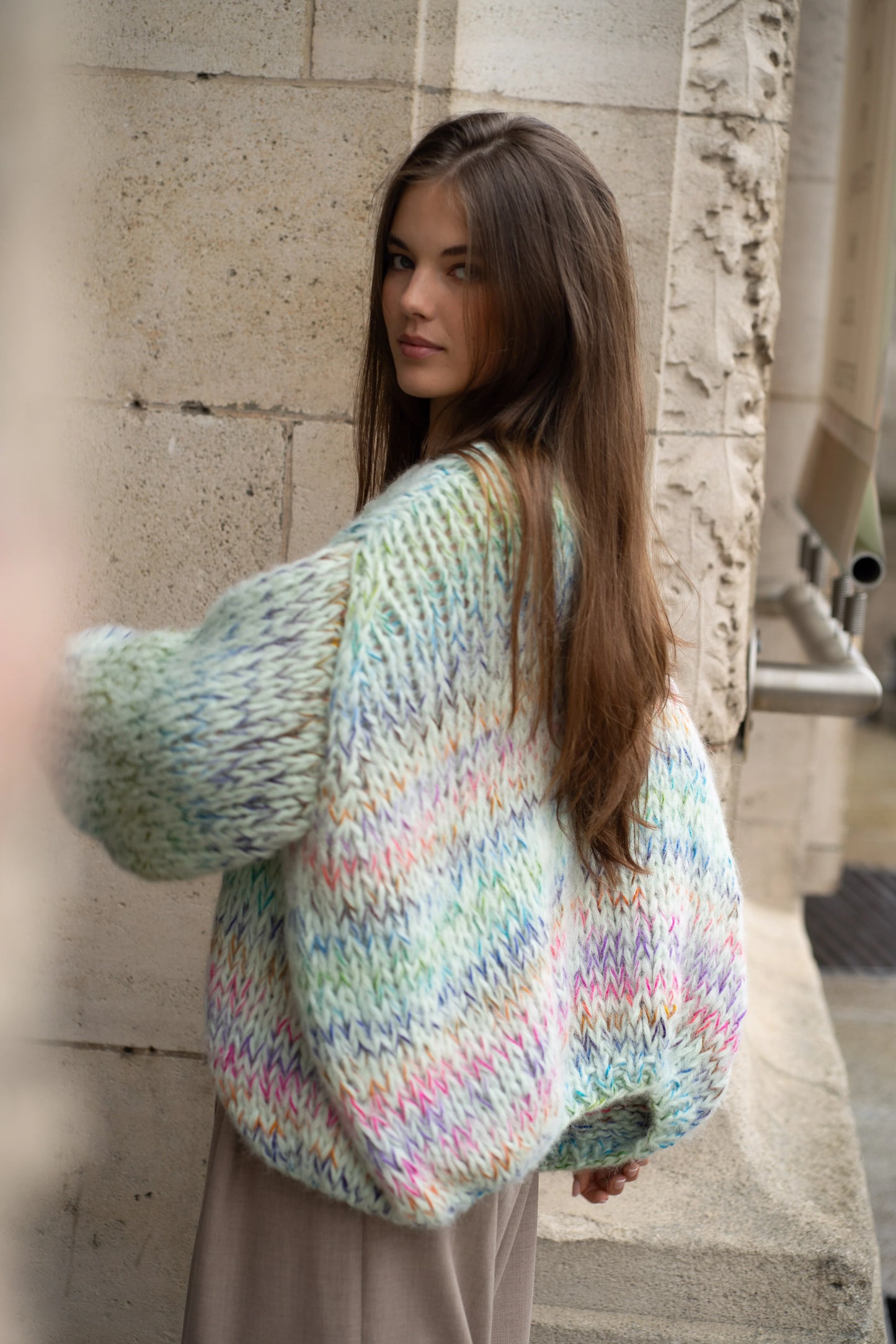 Les Tricots d'O | Isa Cardigan Short - Mint Multi