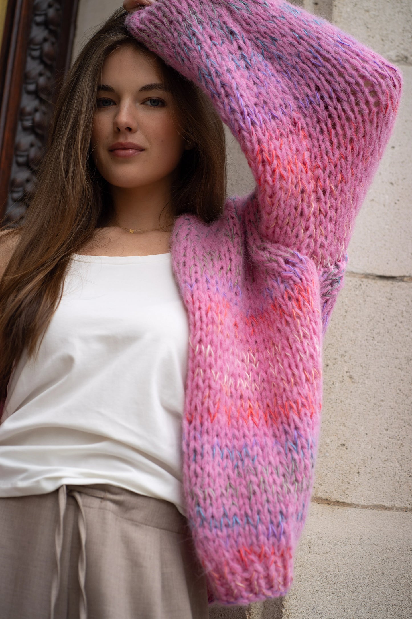 Les Tricots d'O | Isa Cardigan Short - Candy Pink Multi