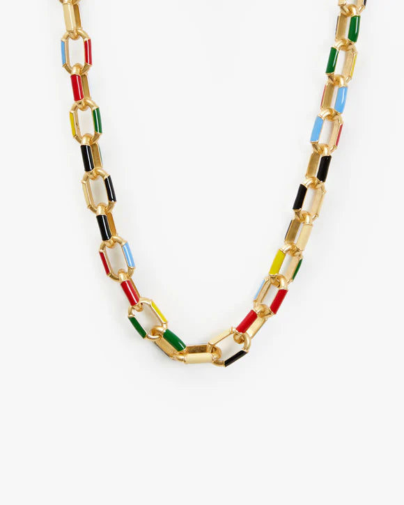 Clare V | Le Link Necklace - Vintage Gold/Multi