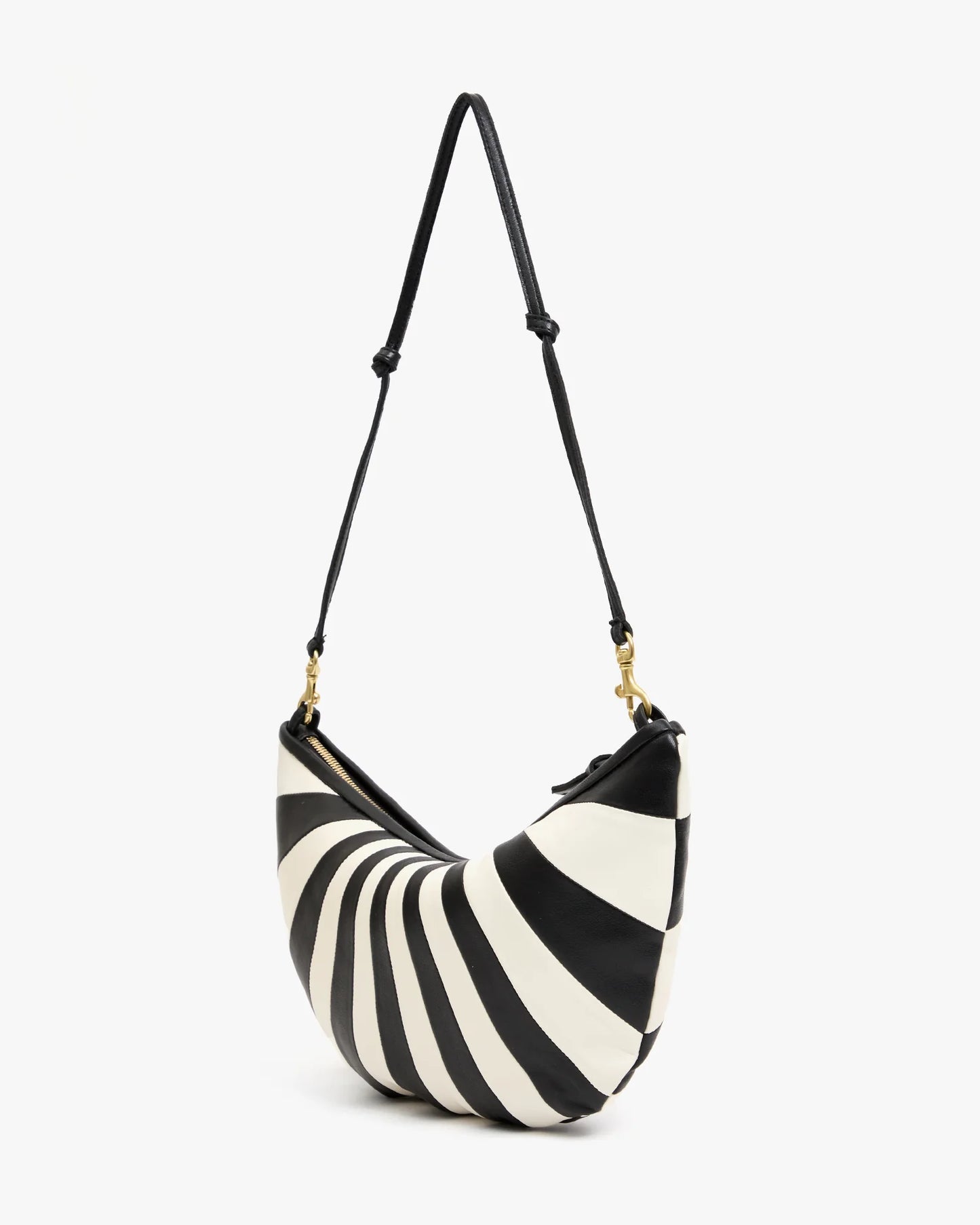 Clare V. | Lune Nappa Handbag - Black / Cream