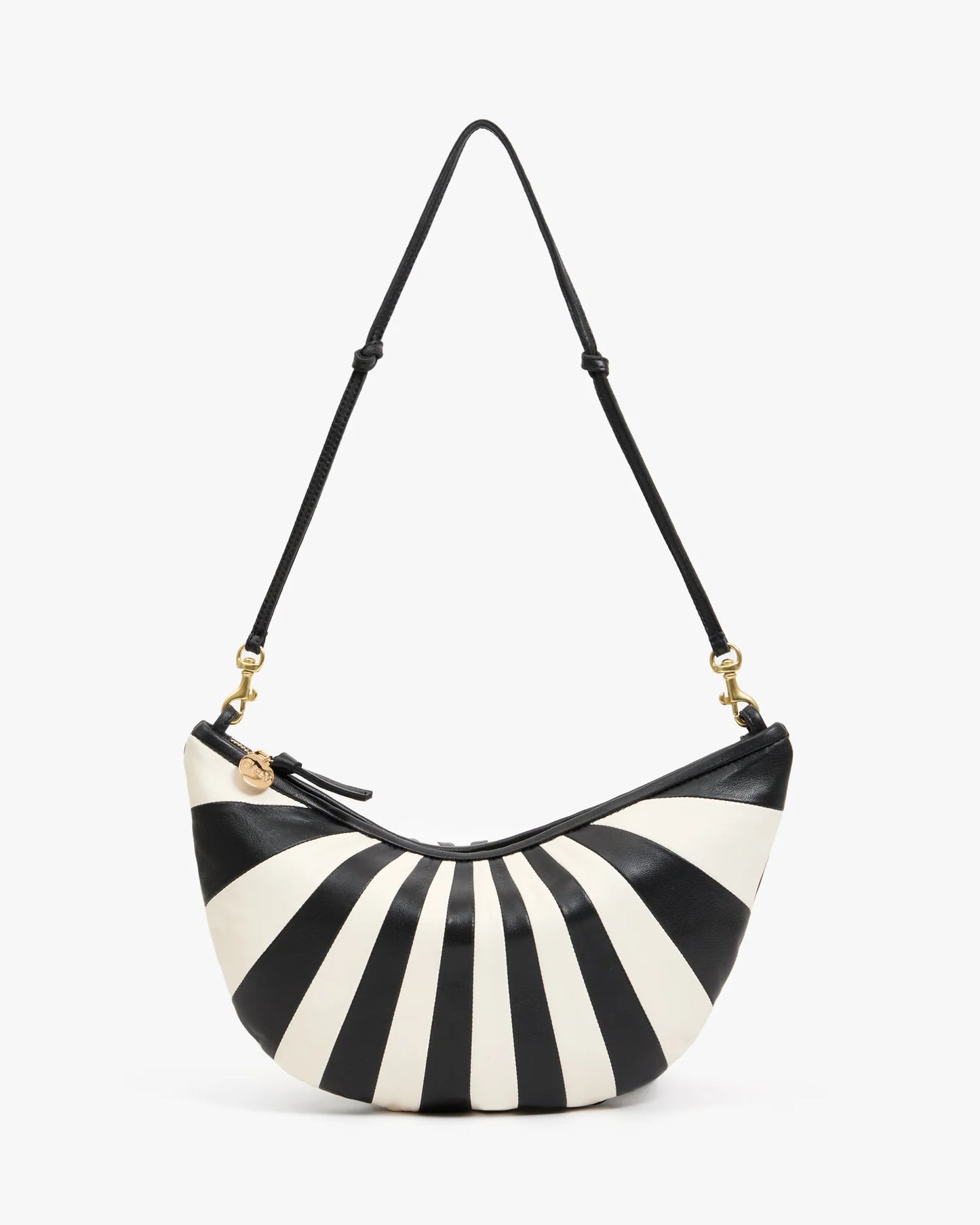 Clare V. | Lune Nappa Handbag - Black / Cream
