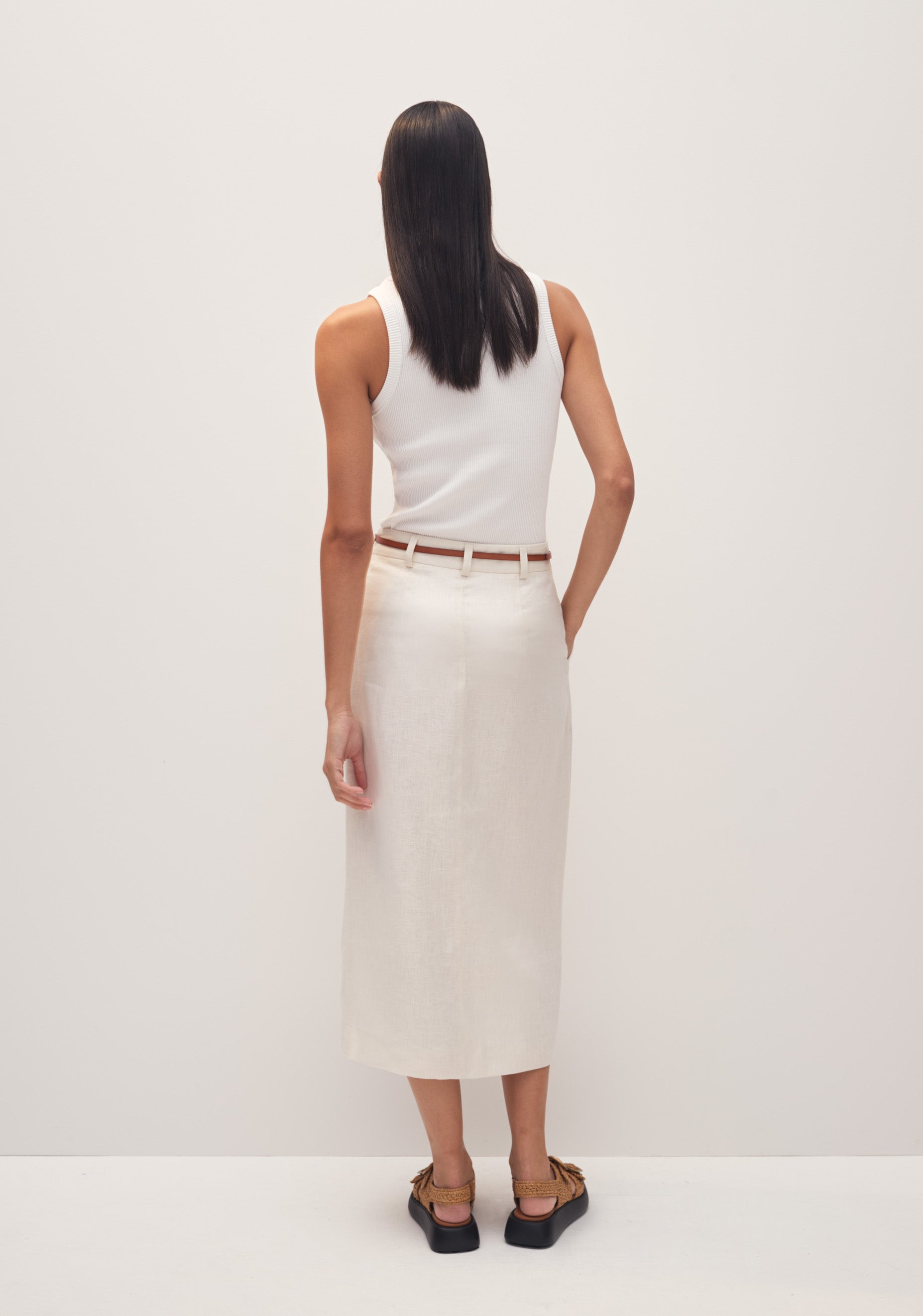 Morrison | Annie Linen Skirt - Ivory