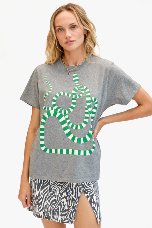 Clare V. | Original Tee Snake - Green Apple/ Cream