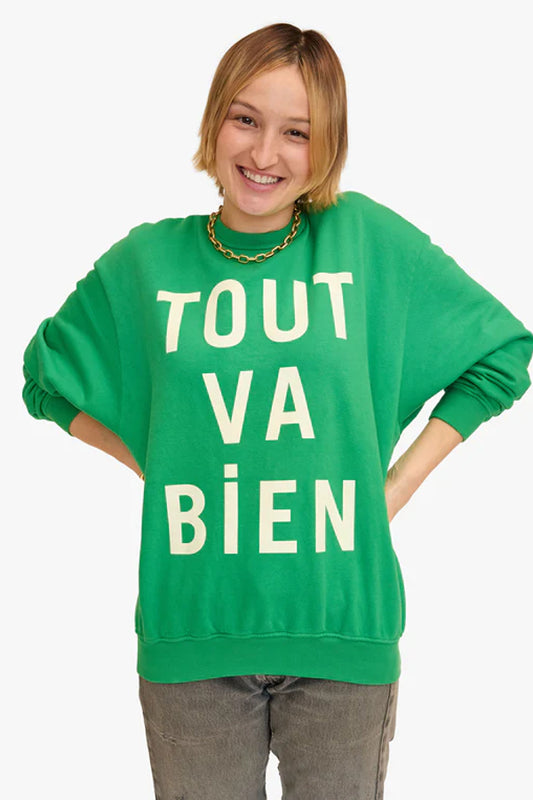 Clare V| Grand Tout Va Bien Oversized Sweatshirt - Green