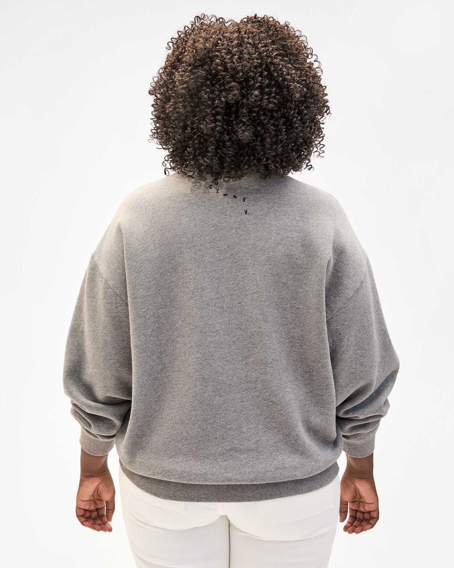 Clare V | Oversized Sweatshirt Liberez Les Sardines - Grey melange