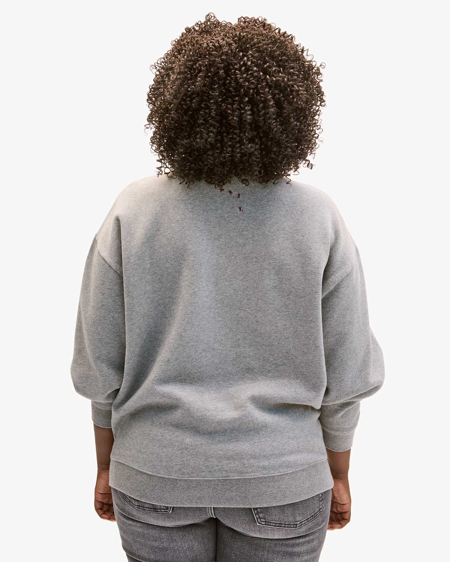 Clare V | Oversized Sweatshirt Oui - Grey Marle / Bordeaux