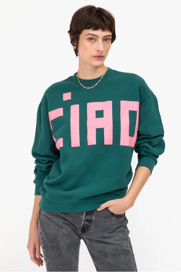 Clare V. | Oversized Sweatshirt Ciao - Deep Pine