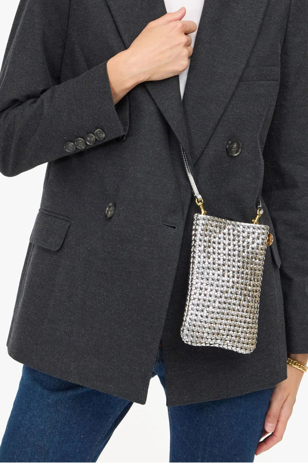 Clare V. | Poche Woven Etoile - Silver