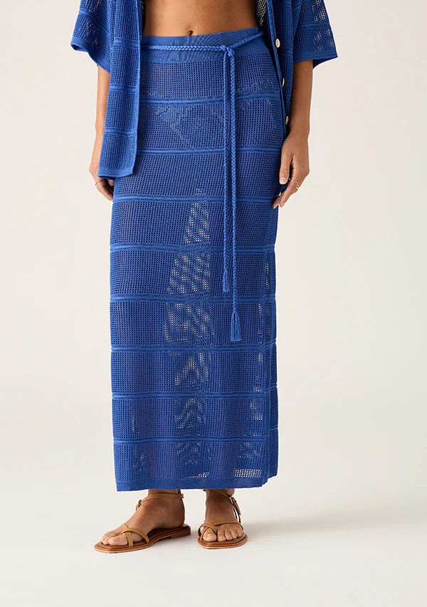 MOS The Label | Carmen Knit Midi Skirt - Sodalite Blue