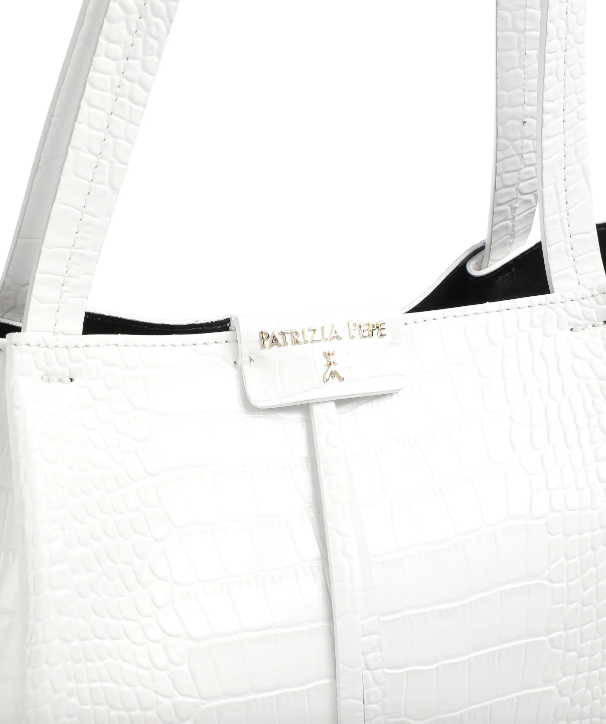 Patrizia Pepe | City Croco Tote Bag - White