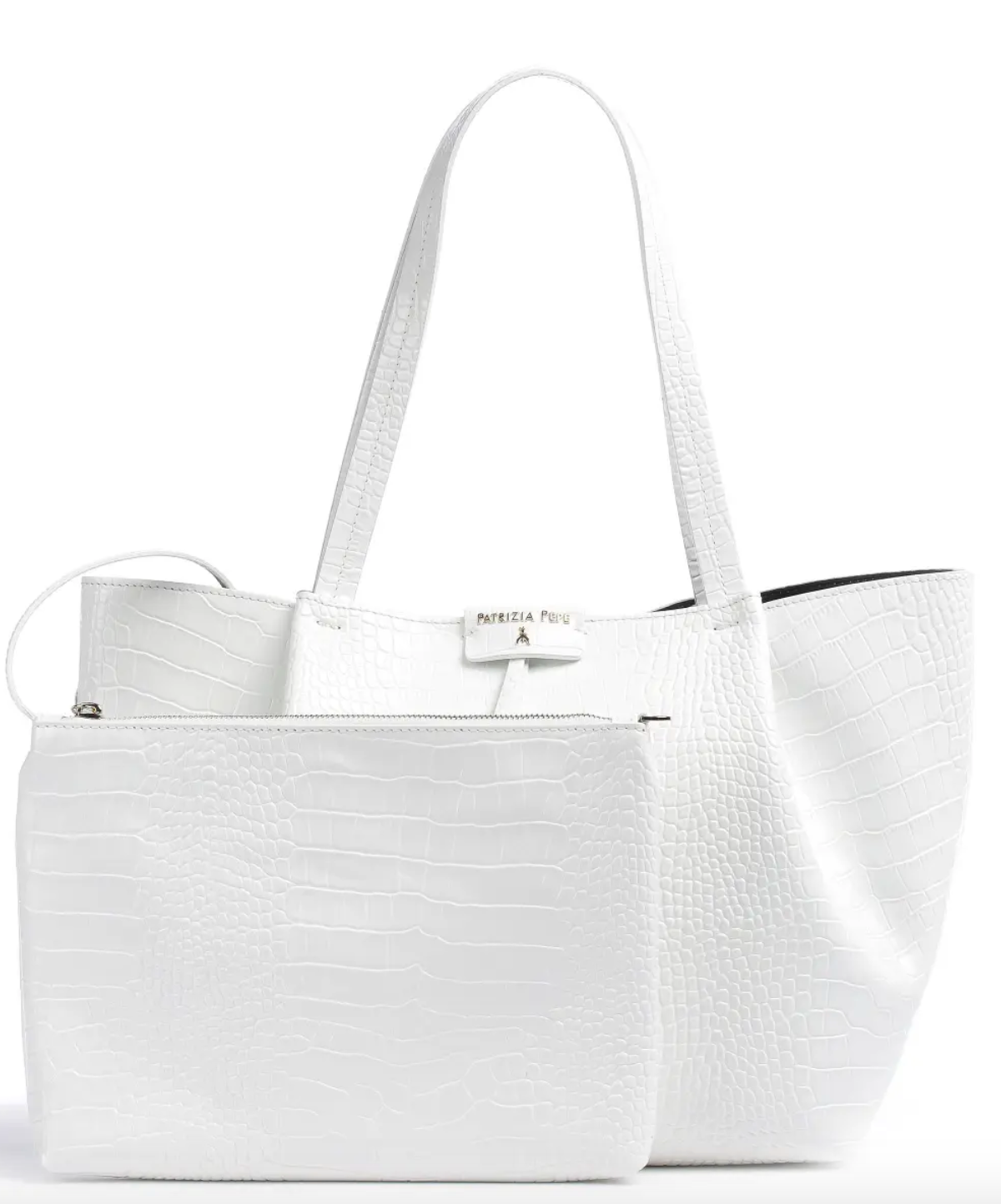 Patrizia Pepe | City Croco Tote Bag - White