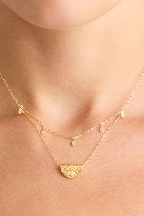 By Charlotte | Blessed Lotus Necklace - Gold
