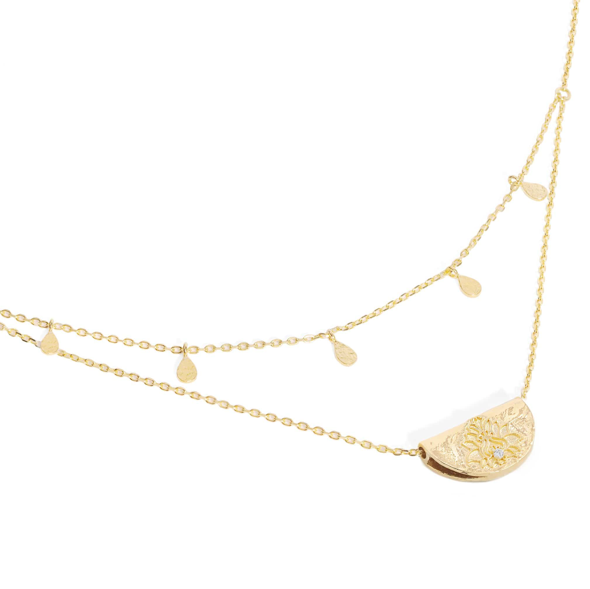 By Charlotte | Blessed Lotus Necklace - Gold