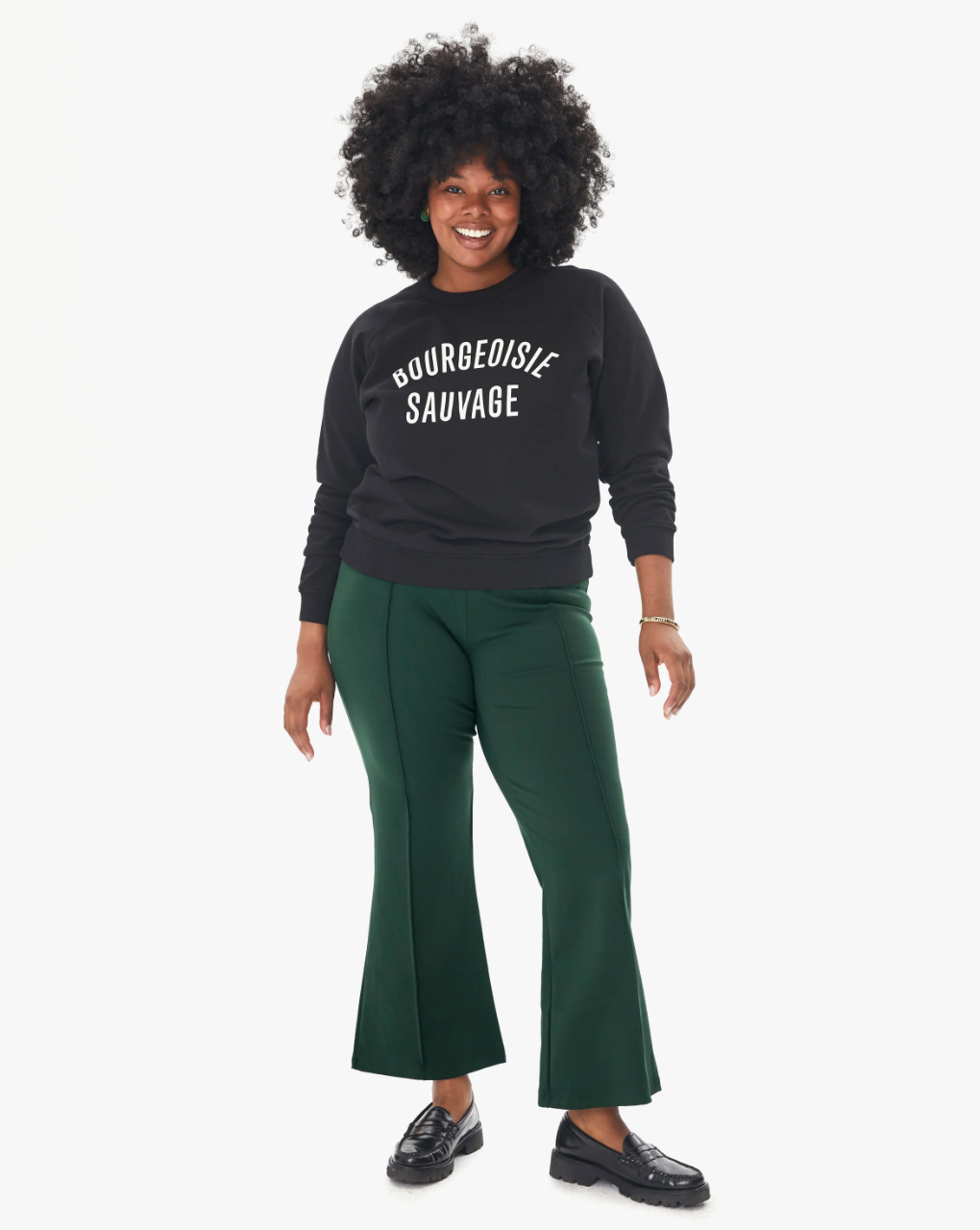 Clare V | Le Flare Sweatpant - Forest