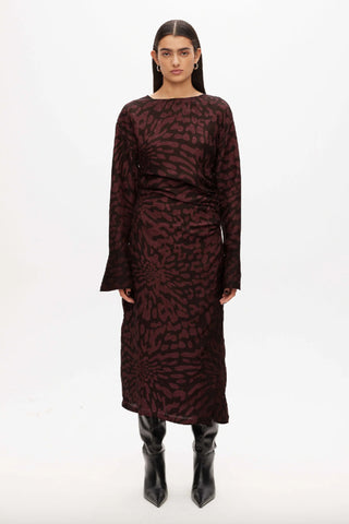 Leo Lin | Audrey Pocket Shirt Midi Dress - Tranquility Swallow Print
